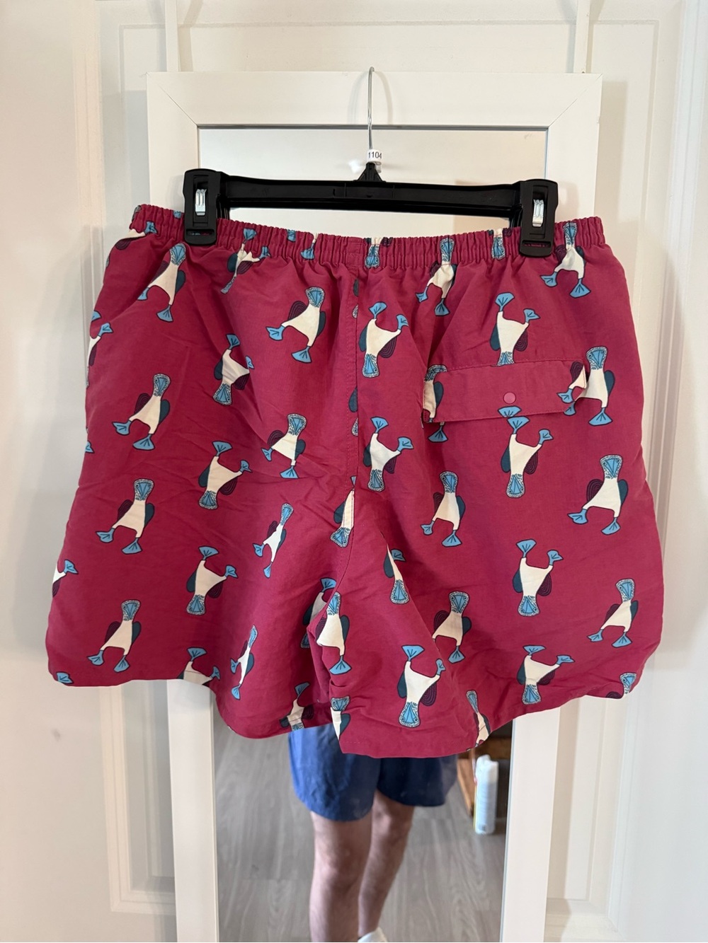 Patagonia Baggies Shorts Bird Print Pink Red Size Large - Picture 6 of 6